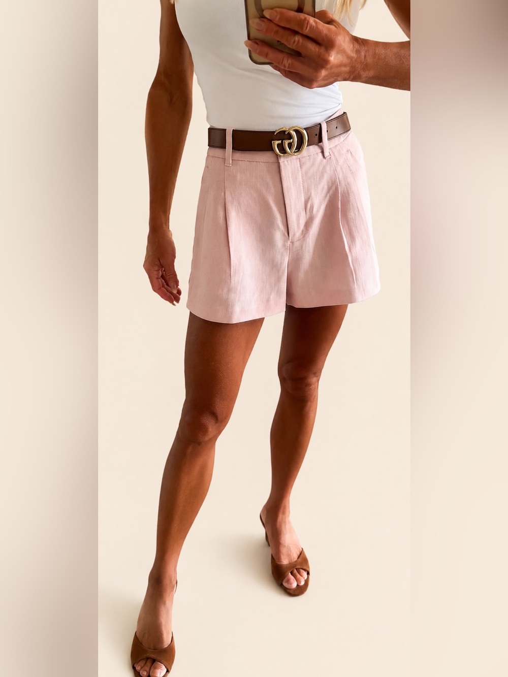 Aritzia Effortless Mini Power Linen Shorts – Poetic Pink – Size 00 – NWT